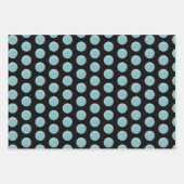 ティール（緑がかった色）スタイリッシュパープルグリッタリー水玉模様フェスティバル ラッピングペーパーシート (正面3)