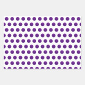 ティール（緑がかった色）スタイリッシュパープルグリッタリー水玉模様フェスティバル ラッピングペーパーシート (正面)