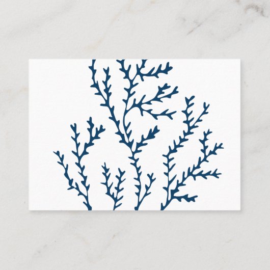 ティール（緑がかった色）スタイリッシュブルーワカメ模様 – 海テーマ 名刺 (裏面)