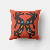 ティール(緑がかった色)スターズアンドムーンココペリ装飾用クッション クッション (裏面)