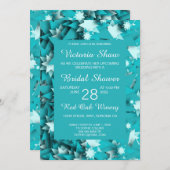 ティール（緑がかった色）スターモダンズブライダルシャワー招待 招待状 (正面/裏面)