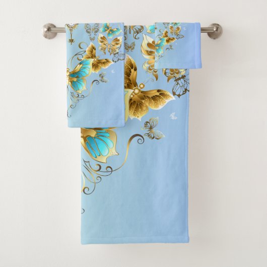 ティール(緑がかった色)スチームパンクグラフィックアートメカニカル静寂 バスタオルセット (インサイチュ)