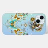 ティール(緑がかった色)スチームパンクグラフィックアートメカニカル静寂 Case-Mate iPhoneケース (裏面 (横))