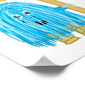 ティール(緑がかった色)ストップ大気汚染 ポスター (角)