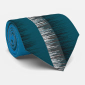 ティール(緑がかった色)ストライプのブルーモダンパタ絵を描ン湿式効果 ネクタイ (ロール)