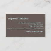 ティール(緑がかった色)ストライプのベビーシッティング名刺 名刺 (裏面)