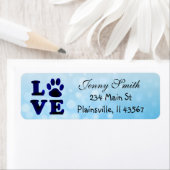 ティール(緑がかった色)ストライプのラブポープリント差出人住所ラベル ラベル (インサイチュ)