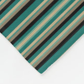 ティール（緑がかった色）ストライプカーカジュアルブランケット フリースブランケット (角)