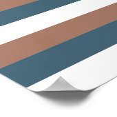 ティール（緑がかった色）ストライプズモチャブラウン ポスター (角)