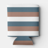 ティール（緑がかった色）ストライプズモチャブラウン 缶クーラー (裏面)