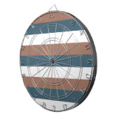 ティール(緑がかった色)ストライプパターンモチャホワイト ダーツボード (正面右)