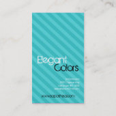 ティール(緑がかった色)ストライプメイクアップアーティストパレット名刺 名刺 (裏面)