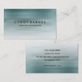 ティール(緑がかった色)ストライプ名刺 名刺 (正面/裏面)