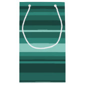 ティール（緑がかった色）ストライプ スモールペーパーバッグ (裏面)