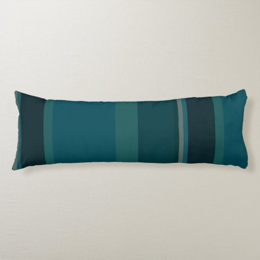ティール（緑がかった色）ストライプ ボディピロー (正面)