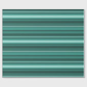 ティール（緑がかった色）ストライプ ラッピングペーパー (フラット)