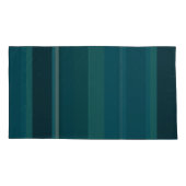 ティール(緑がかった色)ストライプ 枕カバー (裏面-左)