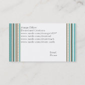 ティール(緑がかった色)ストライプ・金ゴールド名刺テンプレート 名刺 (裏面)