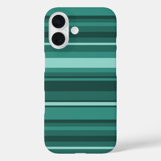 ティール(緑がかった色)ストライプ Case-Mate iPhoneケース (裏面)