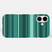 ティール(緑がかった色)ストライプ Case-Mate iPhoneケース (裏面 (横))