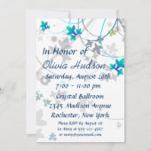 ティール(緑がかった色)ストリーマーSweet sixteenパーティー 招待状 (裏面)