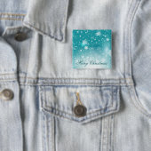 ティール(緑がかった色)スノーフレークスクリスマスホリデー |ピンボタン 缶バッジ (インサイチュ)