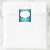 ティール(緑がかった色)スノーフレークパーソナライズされたギフトラベルシール スクエアシール (バッグ)