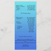 ティール（緑がかった色）スノーフレークブラケットウィンターウェディングプログラム プログラム (裏面)