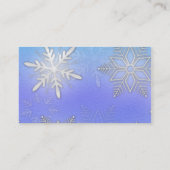 ティール（緑がかった色）スノーフレークブラケットウィンターウェディング座席表 プレイスカード (裏面)