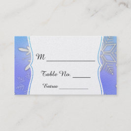 ティール（緑がかった色）スノーフレークブラケットウィンターウェディング座席表 プレイスカード