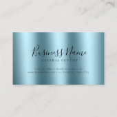 ティール（緑がかった色）スパークリー金ゴールド歯科カスタム医 名刺 (裏面)