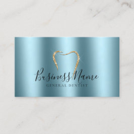 ティール（緑がかった色）スパークリー金ゴールド歯科カスタム医 名刺