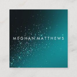 ティール(緑がかった色)スパークルズ美しい スクエア名刺