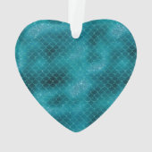 ティール（緑がかった色）スパークルマーメイドパーソナライズされた オーナメント (裏面)