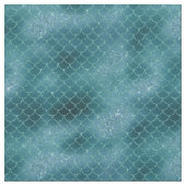 ティール（緑がかった色）スパークルマーメイド ファブリック (クローズアップ)