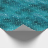 ティール（緑がかった色）スパークルマーメイド ラッピングペーパー (角)