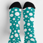 ティール（緑がかった色）スポットクルーソックス ソックス (上部)