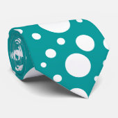 ティール（緑がかった色）スポットタイ ネクタイ (ロール)