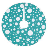 ティール（緑がかった色）スポットツリースカート ブラッシュドポリエステルツリースカート (正面)