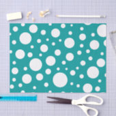 ティール（緑がかった色）スポットティッシュペーパー 薄葉紙 (クラフト)