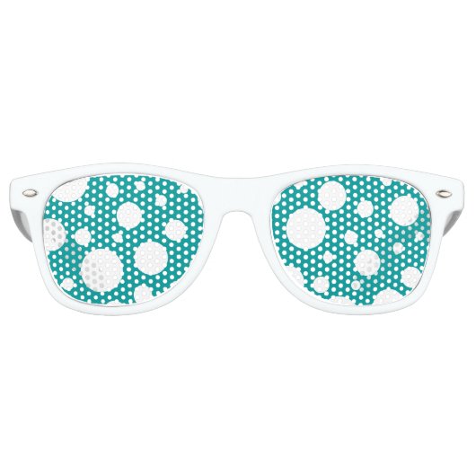 ティール(緑がかった色)スポットパーティーシェード レトロサングラス (正面)