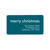 ティール(緑がかった色) |スモークブルーミニマル差出人住所 ラベル (正面)