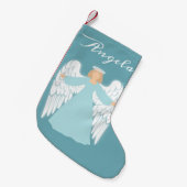 ティール(緑がかった色) スモールクリスマスストッキング (正面 (吊り時))