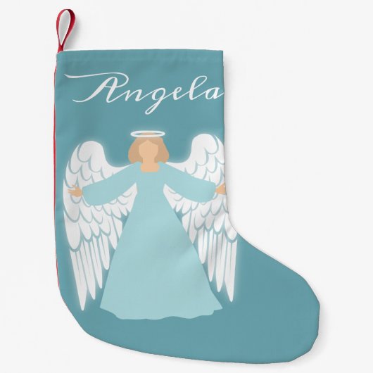 ティール(緑がかった色) スモールクリスマスストッキング (正面)