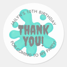 ティール（緑がかった色）スライムパーティーフェイスシール ラウンドシール