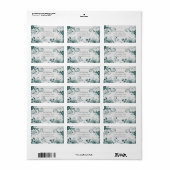 ティール（緑がかった色）スワール差出人住所 ラベル (フルシート)