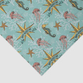 ティール（緑がかった色）ス航海のターカスタム文字マリン 薄葉紙 (詳細)