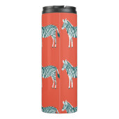 ティール(緑がかった色)ゼブラストライプアニマルプリント タンブラー (裏面)