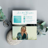 ティール(緑がかった色)ソーシャルメディアのアイコン写真のロゴの発音 名刺