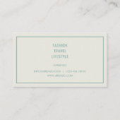 ティール（緑がかった色）ソーシャルメディアブランドビジネスカード 名刺 (裏面)